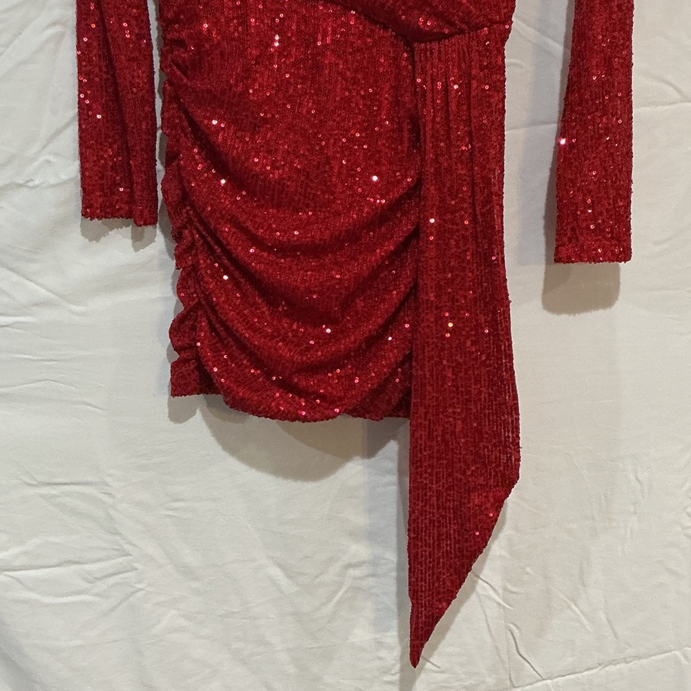 Fashion Nova Sparkling Red Long Sleeve Dress - Picture 2 of 8